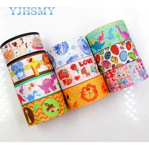 YJHSMY D-18113-131,25 mm 5 yards Animal series Thermal transfer Printed grosgrain Ribbons,Party decoration DIY handmade material