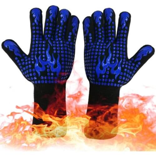 1PC BBQ Glove Heat Resistant Barbecue Oven Gloves Kitchen Fireproof Gloves Anti-scalding Anti-slip Gloves for Baking Cooking
