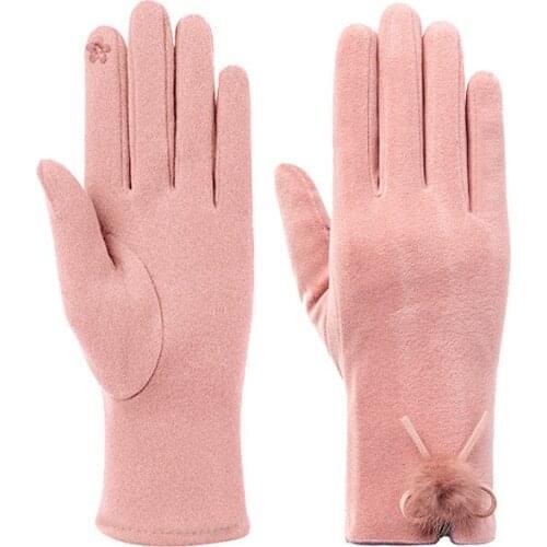 Womens Warm Gloves Outdoor Cycling In Autumn and Winter Pink Gloves Sexy Gloves for Women Lace Gloves
