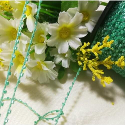 1M Quality Crystal Beads Green Sequin Fabric DIY Sewing Beaded Trim Applique Collar Cord Guipure Dress Decoration YU26