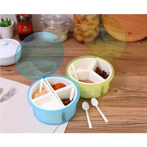 1PC Spice Jar Seasoning Can Sugar Bowl Transparent Lid Seasoning Box Kitchen Tool Salt Condiment Cruet Storage Jar LF 115