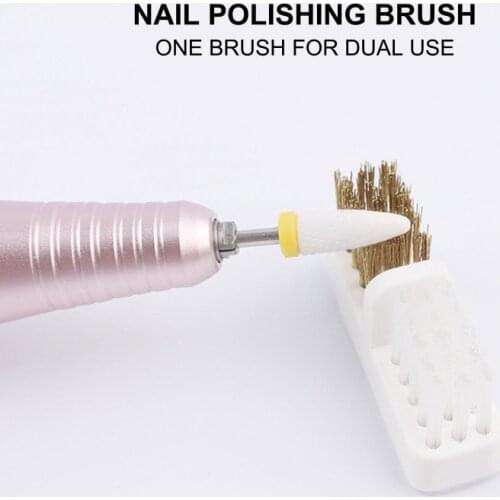 1Pc Electric Manicure Drill Cleaning Brush Cleaner Nail Drill Bit Clean Tool Copper Wire Drill Brush Dental Drill Bit Clean Tool