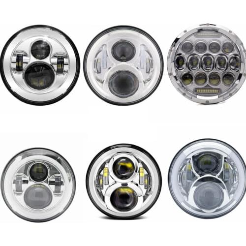 7" Chrome for Harley moto LED Headlight 7 Inch Housing Mount Black Motorcycle moto LED Headlight With Angle Eyes For Harley