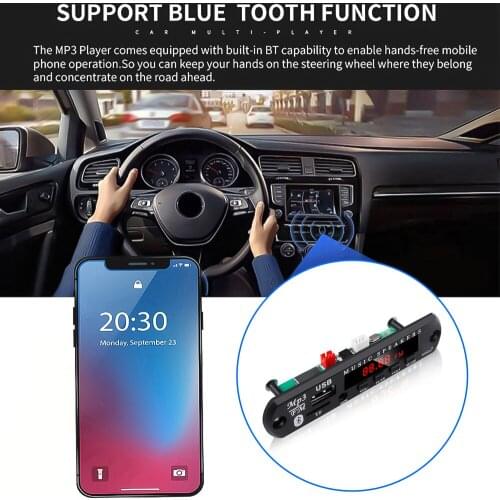 Kebidu FM Radio Bluetooth Car MP3 Player Module Decoder Board TF USB 3.5 Mm AUX Module Audio Receiver Car Kit Remote Control