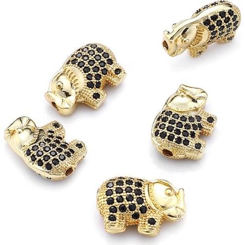 Black Cubic Zirconia CZ Copper Animal Accessories For Beads & Jewelry Making Charms Fit Bracelets Necklace DIY Wholesale
