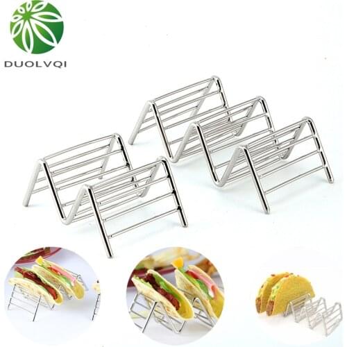Wave Shaped Taco Holder Mexican Food Stand Stainless Steel Pancake Racks Creative Corn Rolls Holders Restaurant Food Show Tools
