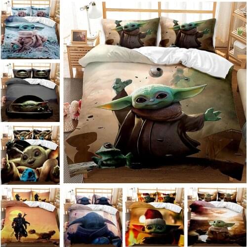 Disney Star Wars Baby Yoda Bedding Set 3D Home Textile Quality Qualified Single Queen King Bedding Set Duvet Cover Pillow Cases