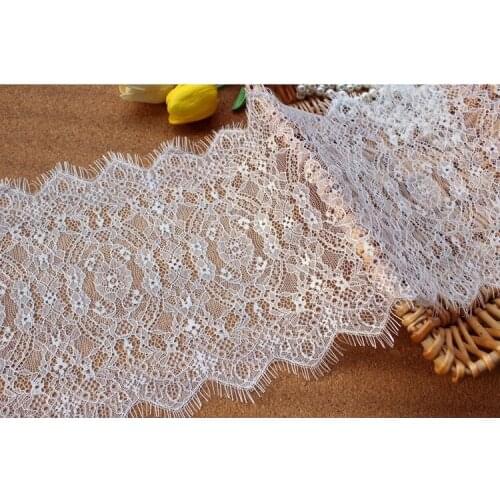 22CM wide black and white bilateral eyelash lace fabric skirt stitching clothing home curtain edge accessories