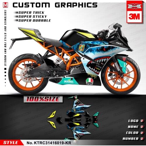 KUNGFU GRAPHICS Personalised Stickers Vinyl Protector Racing Decal Kit for RC125 RC200 RC250 RC390 2014 2015 2016