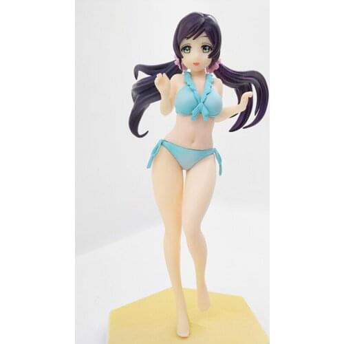Kawaii Love Live School Idol Diary Anime Action Figure PVC Toy 16cm Cute Nozomi Tojo Swimsuit Sexy Doll Room Decor Gift for Boys