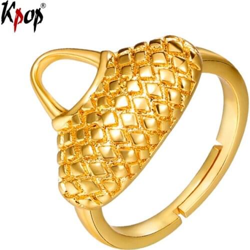 Kpop Rings Hand Bag Shaped Adjustable Ring of Average Size New Guinea Vintage Jewelry Christmas Gift for Girls R968