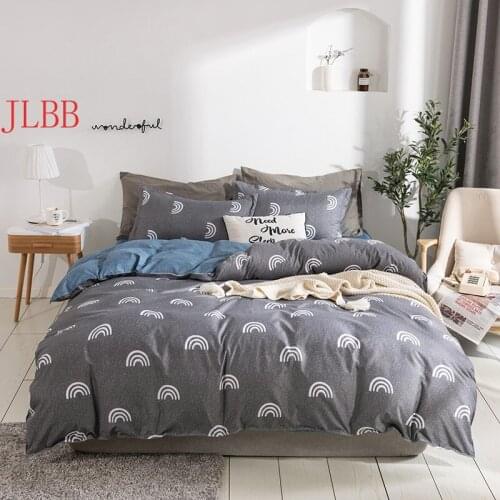 New Grey beddling set summer bed linen set green flat sheet, pillowcase & duvet cover set Modern bedclothes 3/ 4pcs HOME bed set