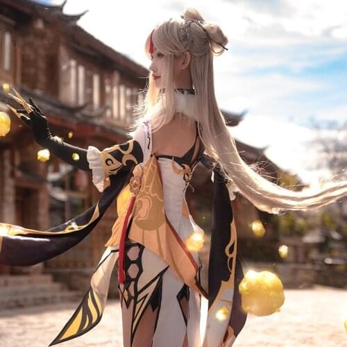 Genshin NingGuang Cosplay Costume Game Genshin Impact Sexy Women Anime Dress Carnival Halloween Uniforms