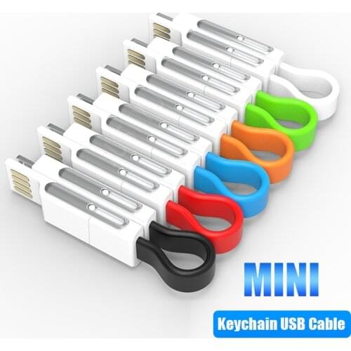 4 in 1 Magnetic Keychain USB Cable Micro USB Charge Wire USB Type C 8Pin Portable Short Power Bank Data Cord For iPhone Android