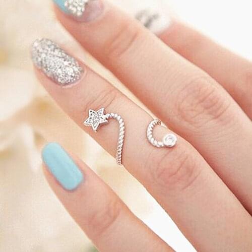 New Arrival Punk Cool Charms Nail Sets Jewellery Finger Rings / Fake Nail Art Rings Women 2021 HOT