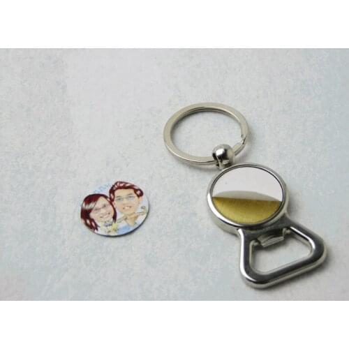 20pcs/lot Blank Sublimation Bottle opener metal key chain bag pendants can print photo custom design gift OPP packing 09