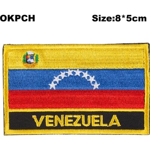 Venezuela Flag patcheswork fabric embroidery patch in Patches iorn patches for clothing flower PT0183-R