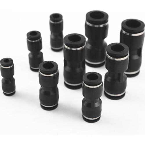 Pneumatic Fittings 10mm 8mm 6mm 12mm OD Hose Tube One Touch Push Into Straight Gas Fittings Plastic Quick Connectors Fitting