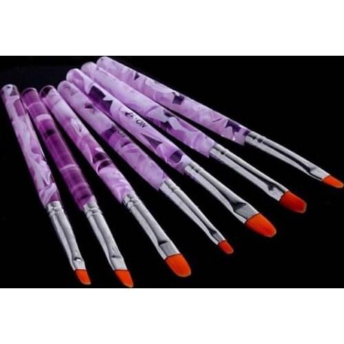 Professional 7pcs Nail Brushes Tools Nail Art Design Painting Tool Pen Polish Brush Set Kit Beauty Nail Art Brush Set