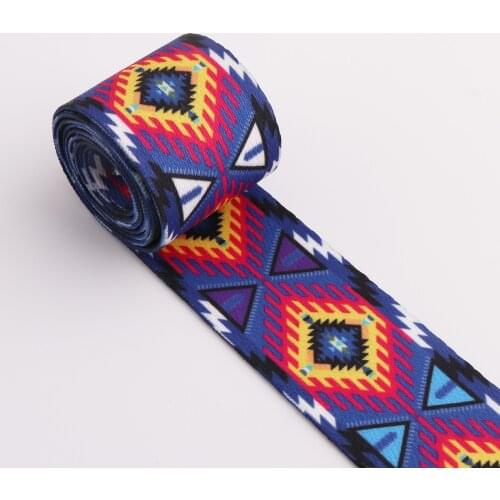 Soft Webbing Bag strap 38mm Blue striped Ribbon Colorful Belt Purse Strap Nylon sewing for Lanyard Bag Leash Pet collar