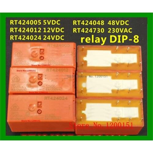 RT424005 5VDC RT424012 12VDC RT424024 24VDC RT424048 48VDC RT424730 230VAC RTE24005 RTE24012 RTE24024 RTE24048 RTE24730 DIP8