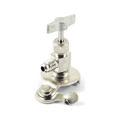 Silver Tone Metal R134a R12 Air Conditioner Refrigerant Can Tap Valve