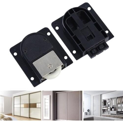 Home Wardrobe Sliding Door Pulley Black Sliding Door Wheel Cabinet Nylon Pulley Hanging Wheel Wardrobe Furniture Hardware