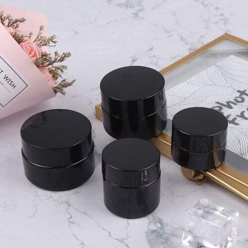 Glass Amber Brown Cosmetic Face Cream Bottles Lip Balm Sample Container Jar Pot Makeup Store Vials Wholesale 5g/10g/150g/20g