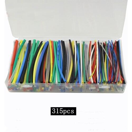 Total 315Pcs 1MM 1.5mm 2MM 2.5MM 3MM 3.5MM Heat Shrink Tube Tubing Sleeving Wrap Wire Cable HeatShrinkable