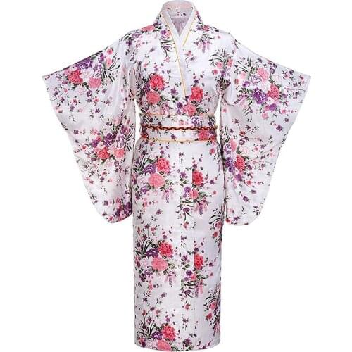 Large Size Japanese Traditional Kimono For Ladies Vintage Novelty Classic Cosplay Costume Long Sleeve Softy Performance Clothing