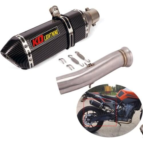 Slip-on Exhaust Modified Motorcycle Middle 51mm Exhaust Muffler Pipe Removable DB Killer Reserve Catalyst for Duke 790 2018-2020