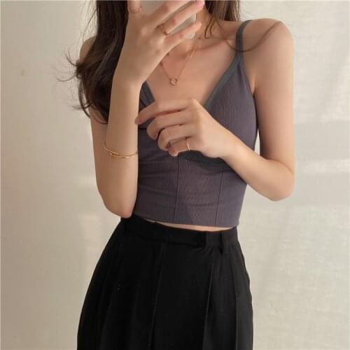 Alien Kitty Korean Vintage Camis Basic Solid Slim 2021 New Chic Sexy Casual Female Sleeveless Women All Match Tank Tops