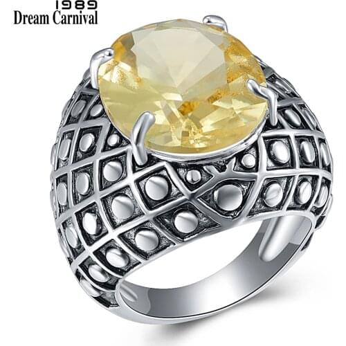 DreamCarnival 1989 New Polka Dot Rings for Women Lovely Wedding Engagement Radiant Cut Zircon Black White Color Hot Pick WA11871