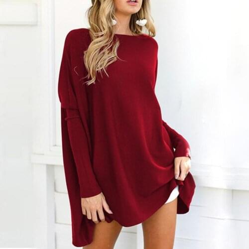 Women Casual Loose Solid Color Long Sleeve Round Neck Pullover Blouse Top Shirt Warm Outdoor Windproof Sweater
