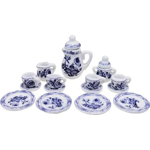 1/12 Dollhouse Kitchen Toys Food Play Mini Ceramic Tea Set Model Toy Decor DIY Props Craft DIY Embellishment Accessories