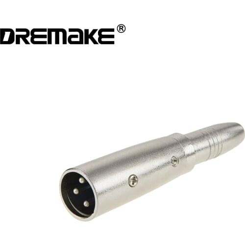 1 PCS XLR 3 Pin Male to 1/4" 6.35mm Female Jack Socket Audio Adapter, Silver