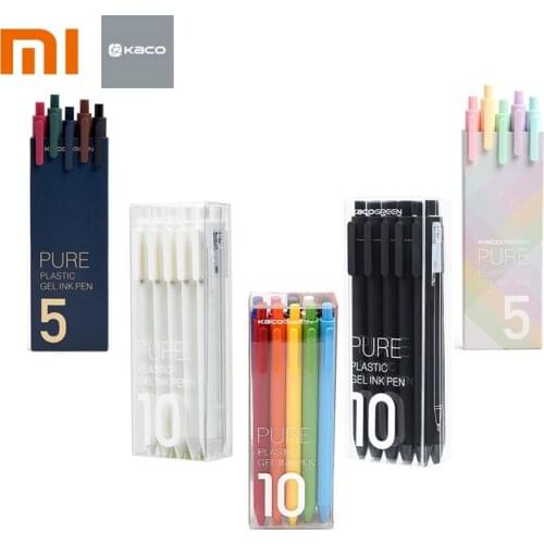 10pc/set Original Xiaomi Mijia Kaco Pen 0.5mm Gel Pen Signing Pen KACO Core Durable Signing Pen Refill Black Ink +Kaco Refills