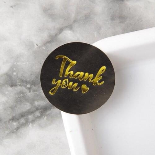 10pack/lot roll Gold Foil Thank You Stickers For Seal Labels Gift Packaging Stickers Birthday Party Offer Stationery Sticker
