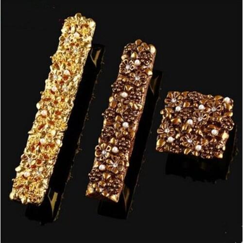 128mm European retro fashion top quality villa furniture decoration handle antique gold bronze rhinestone pearl tv cabinet pull