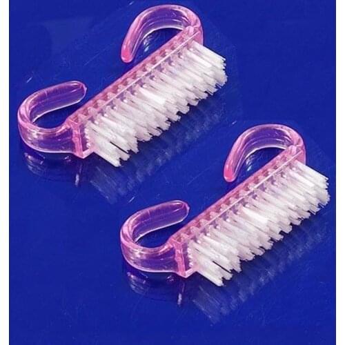2Pcs Nail Art Plastic Cleaning Brush Finger Nail Care Dust Clean Handle Scrubbing Brush Tool File Manicure Pedicure FreeShipping