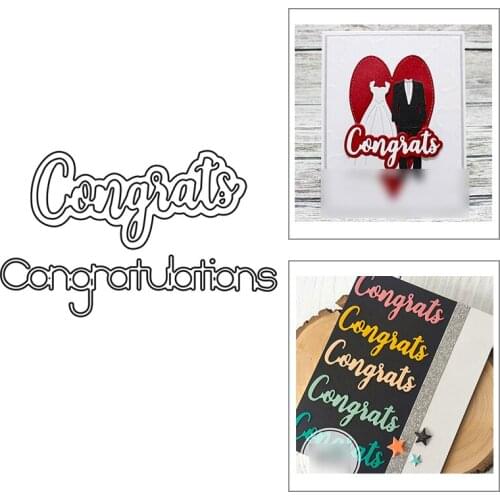 2021 New English Words Congrats Shadow Metal Cutting Dies For DIY Craft Making Greeting Card Paper Scrapbooking No Stamps Sets