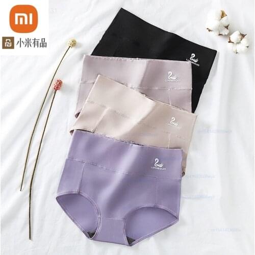 Xiaomi Graphene Antibacterial Underwear Crotch Briefs for Women Cotton Underpants Woman High-waisted Winter Ladies Panties 3pcs