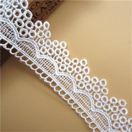 5 yard Soluble Polyester Embroidered Lace Trim Ribbon Patchwork Handmade DIY Sewing Supplies Craft Costume Gift Decoration 4.3CM