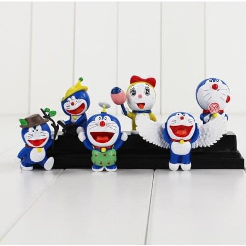 6pcs/set Doraemon Mini cute Figures Cute Flying Doraemon Dorami Classic PVC Action Figure Toys Collection Model Toy