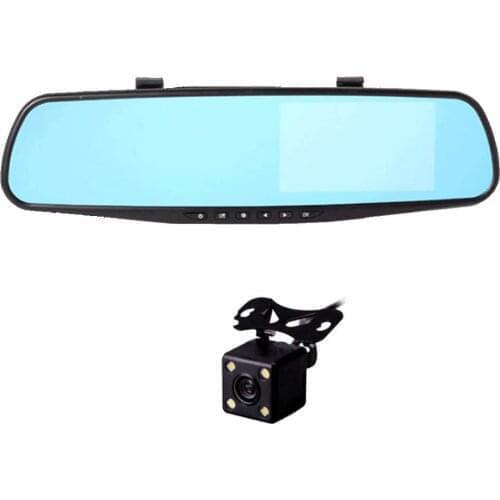 HD 1080P Car Dvr Camera Auto 4.3 Inch Rearview Mirror Dash Cam Digital Video Recorder Dual Lens Registratory Camcorder Dashcam