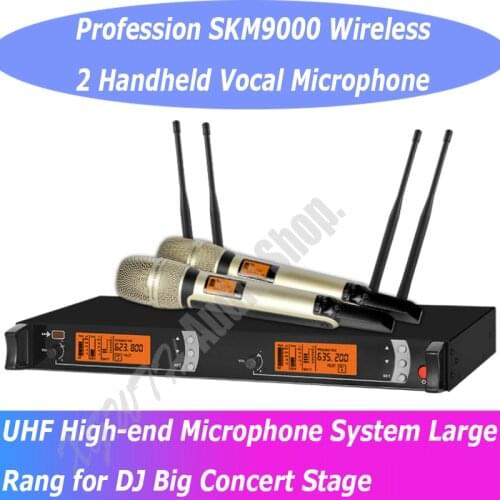 Handheld Wireless DJ Karaoke Mic SKM9000 skm 9000 KTV Stage Performance Wireless 2 Handheld Vocal Microphone System