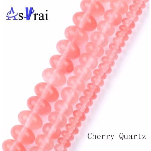 Natural Gem Stone Beads 2*4mm Cherry Quartz Rondelle Spacer Beads for Jewelry Making Diy Women Bracelets Necklaces Accessories