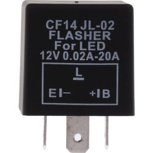 CF14 JL-02 Car Motorcycle 3 Pin Flasher Relay 20A 12V Turn Signal Light Flash Controller