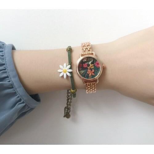 Flowers Women Fashion Watches Luxury Stainless Steel Gold Watch 2019 Elegant Ladies Wristwatches Qualities Woman Quartz Clock
