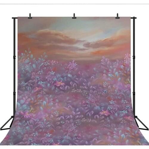 Floral Backdrop Photography Purple Flowers Sea Baby Portrait Background Photocall Abstract Texture Wedding Bridal Photo Studio